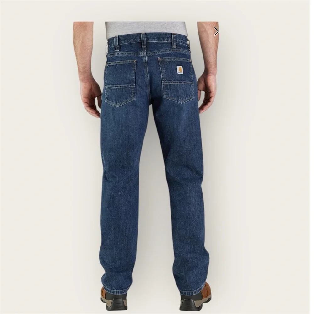 Carhartt Men's Blue Jeans RELAXED STRAIGHT JEAN cotton